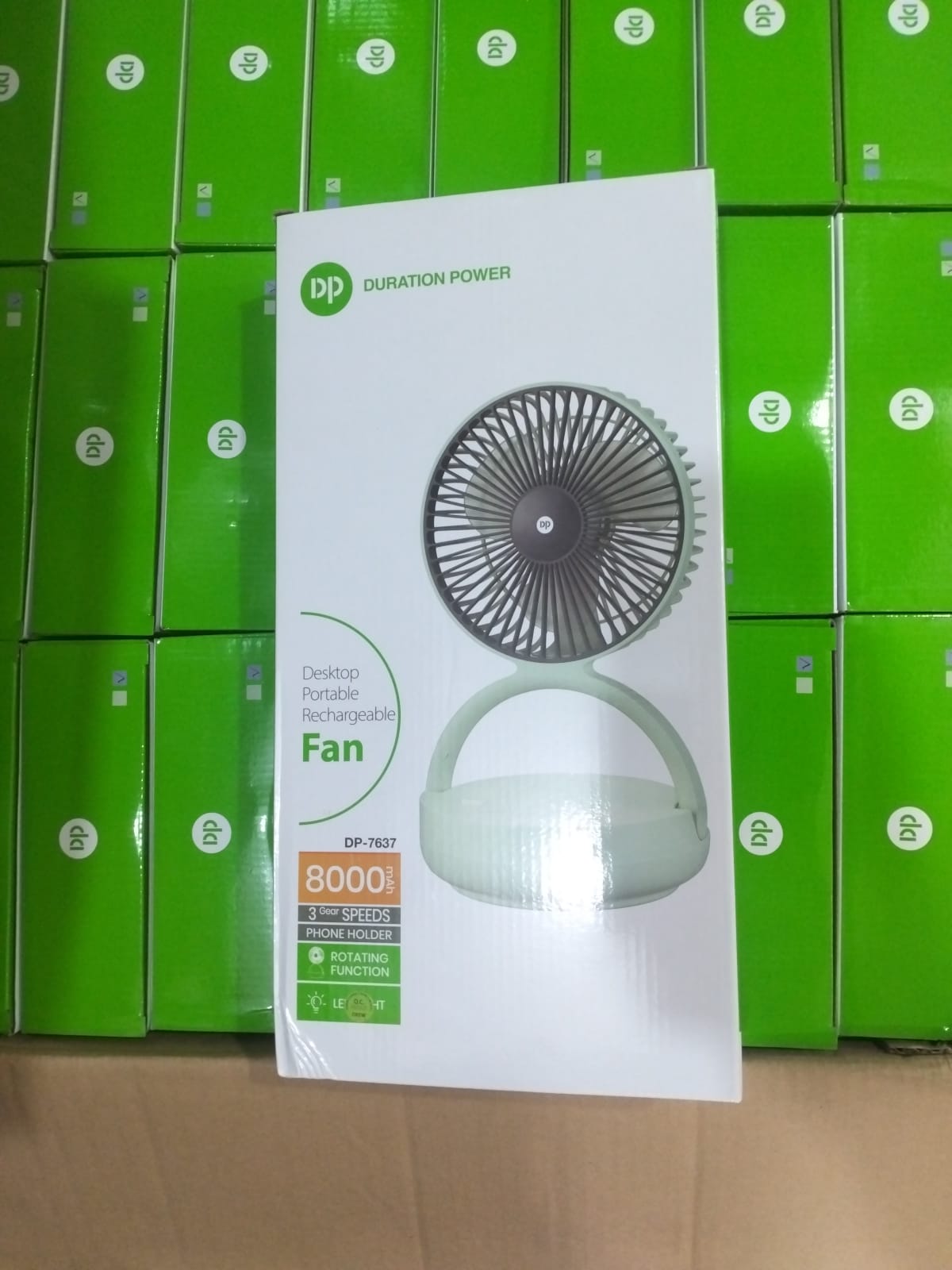 Duration Power DP-7637 Rechargeable Desktop Fan