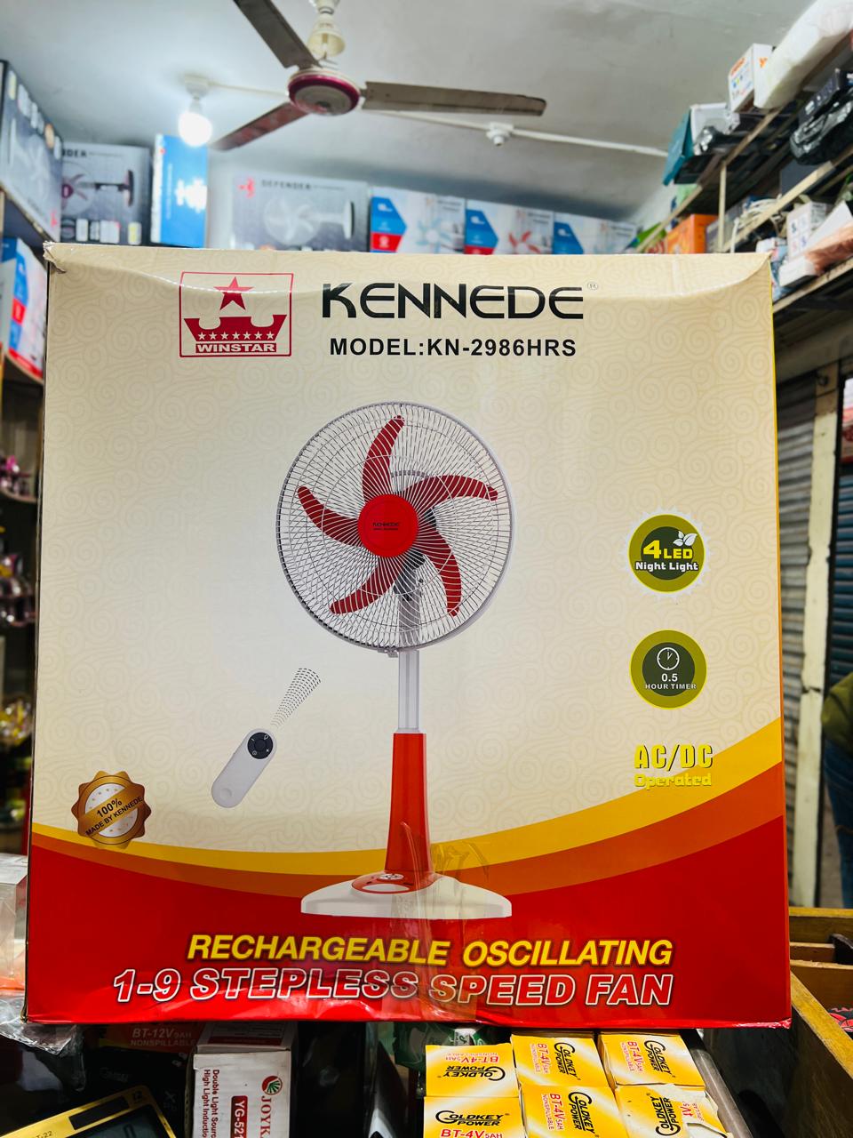 KENNEDE KN-2986HRS Rechargeable Oscillating Fan